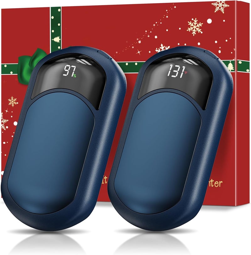 Fussion AI Hand Warmers Rechargeable 2 Pack, 6400mAh Portable Pocket Electric Hand Warmer, Fast Heating 3-Settings Reusable Handwarmers for Christmas, Gloves, Travel, Hunting Essentials Men Women - Image 1